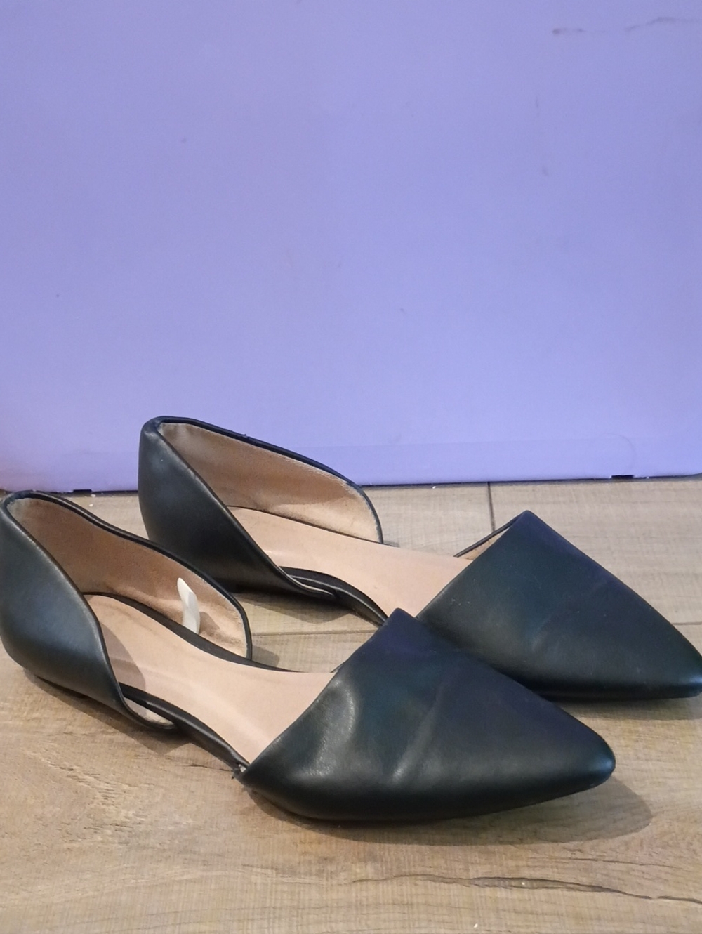 a new day Black Pointed-Toe D'Orsay Flats